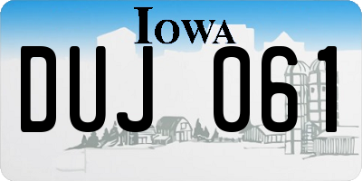 IA license plate DUJ061