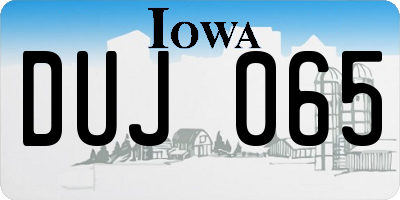 IA license plate DUJ065