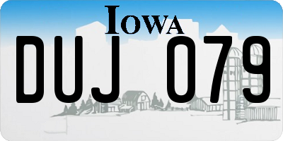 IA license plate DUJ079