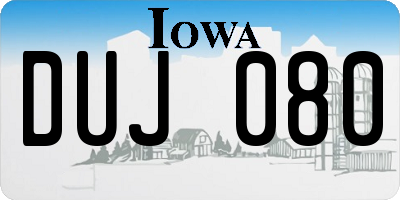 IA license plate DUJ080