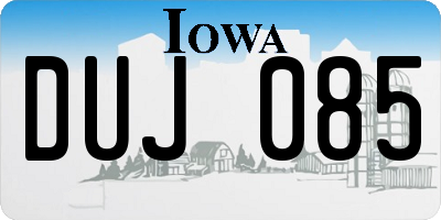 IA license plate DUJ085