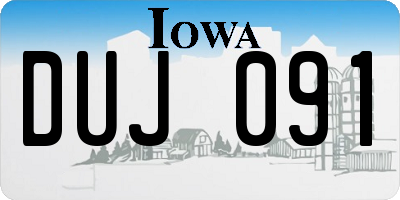 IA license plate DUJ091