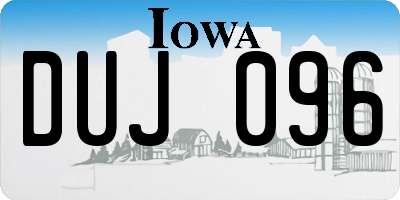 IA license plate DUJ096