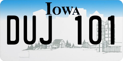 IA license plate DUJ101
