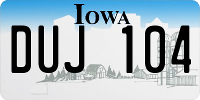 IA license plate DUJ104