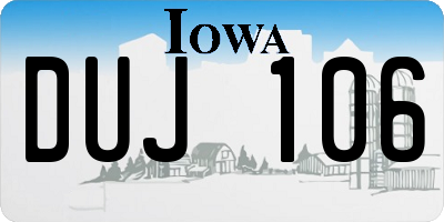IA license plate DUJ106
