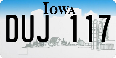 IA license plate DUJ117