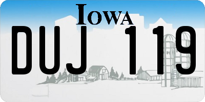 IA license plate DUJ119