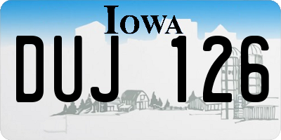 IA license plate DUJ126