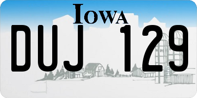 IA license plate DUJ129