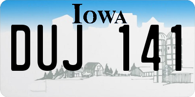 IA license plate DUJ141