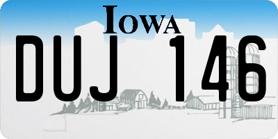 IA license plate DUJ146