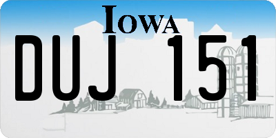 IA license plate DUJ151