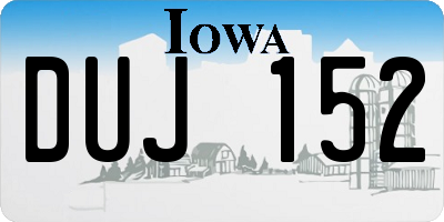 IA license plate DUJ152