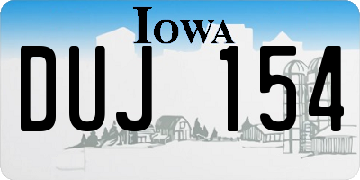 IA license plate DUJ154