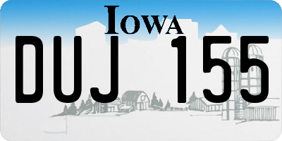 IA license plate DUJ155