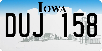 IA license plate DUJ158