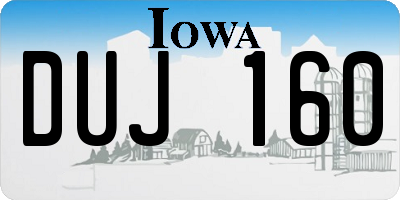 IA license plate DUJ160