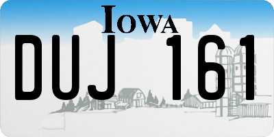 IA license plate DUJ161