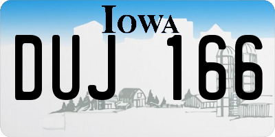 IA license plate DUJ166