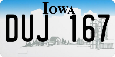 IA license plate DUJ167