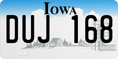 IA license plate DUJ168