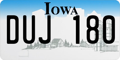 IA license plate DUJ180
