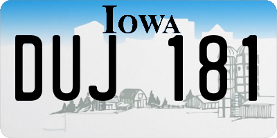 IA license plate DUJ181