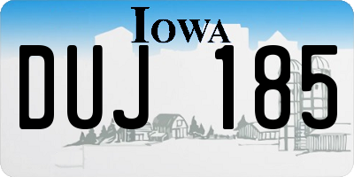 IA license plate DUJ185