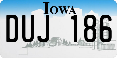 IA license plate DUJ186