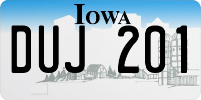 IA license plate DUJ201