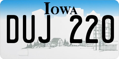 IA license plate DUJ220