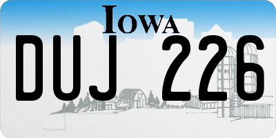 IA license plate DUJ226