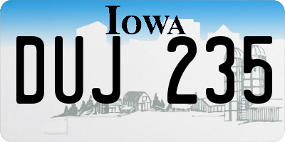 IA license plate DUJ235