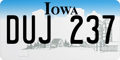 IA license plate DUJ237