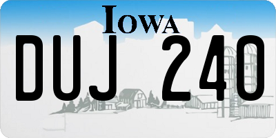 IA license plate DUJ240