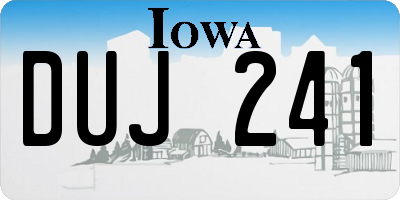 IA license plate DUJ241