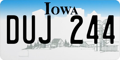 IA license plate DUJ244
