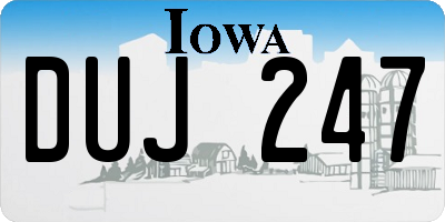 IA license plate DUJ247