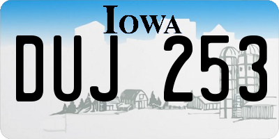 IA license plate DUJ253