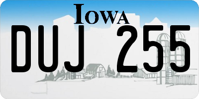 IA license plate DUJ255