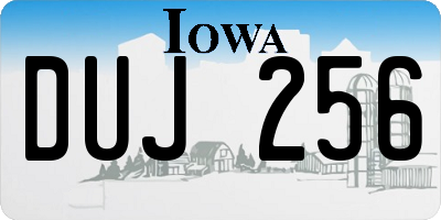 IA license plate DUJ256