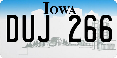 IA license plate DUJ266