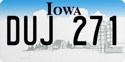 IA license plate DUJ271