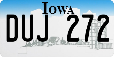 IA license plate DUJ272