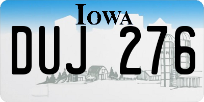 IA license plate DUJ276
