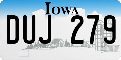 IA license plate DUJ279