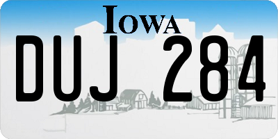 IA license plate DUJ284