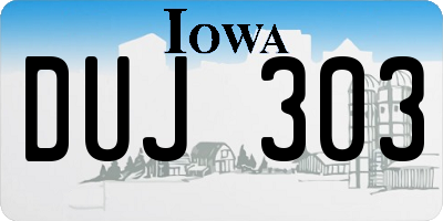 IA license plate DUJ303