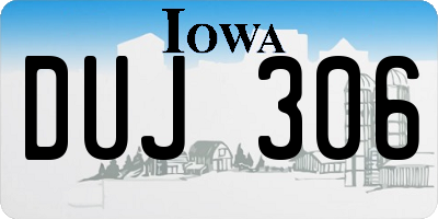 IA license plate DUJ306